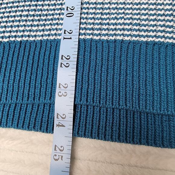 Ann Taylor Loft Teal White Knit Sweater Tank Women’s Small P Dark Academia - Picture 3 of 8